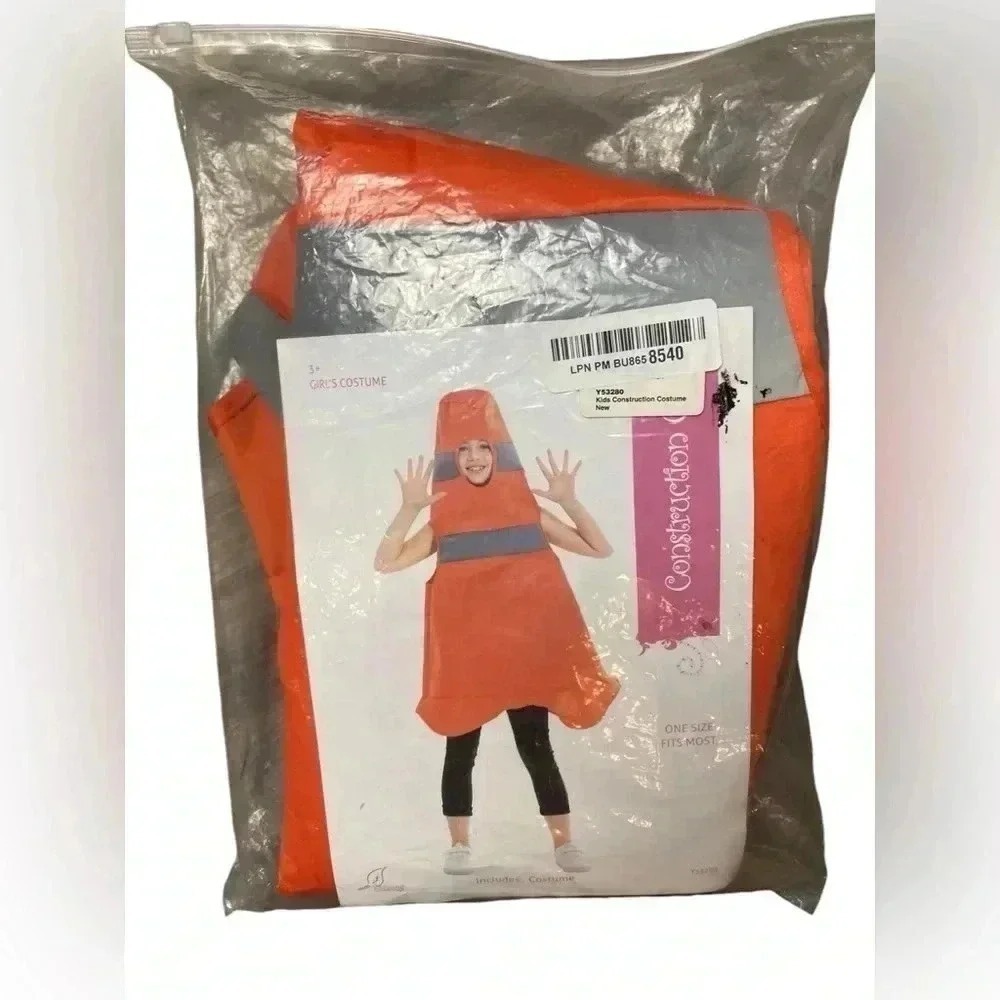 Construction cone kids Halloween‎ costume size one size fits most